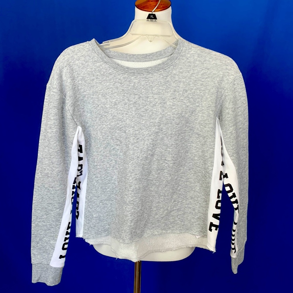 Justice gray LOVE sweatshirt